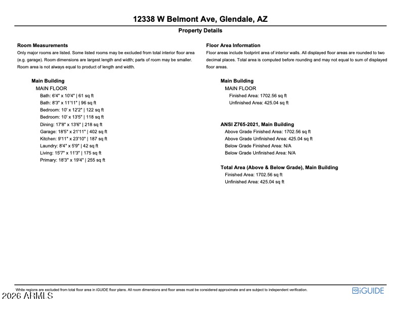12338 W Belmont Ave, Glendale, AZ 85307