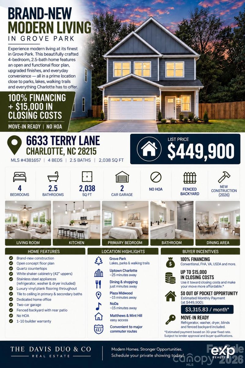 6633 Terry Ln, Charlotte, NC 28215