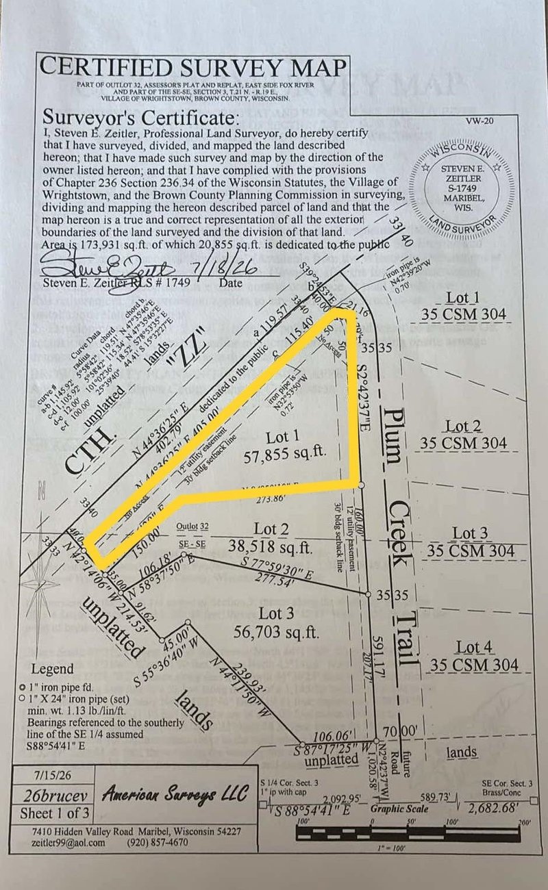 Plum Creek Trl #1, Wrightstown, WI 54180