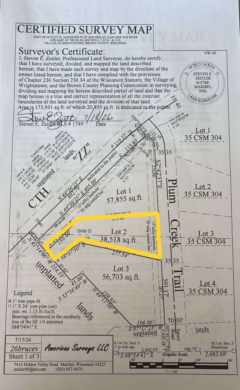 Plum Creek Trl #2, Wrightstown, WI 54180