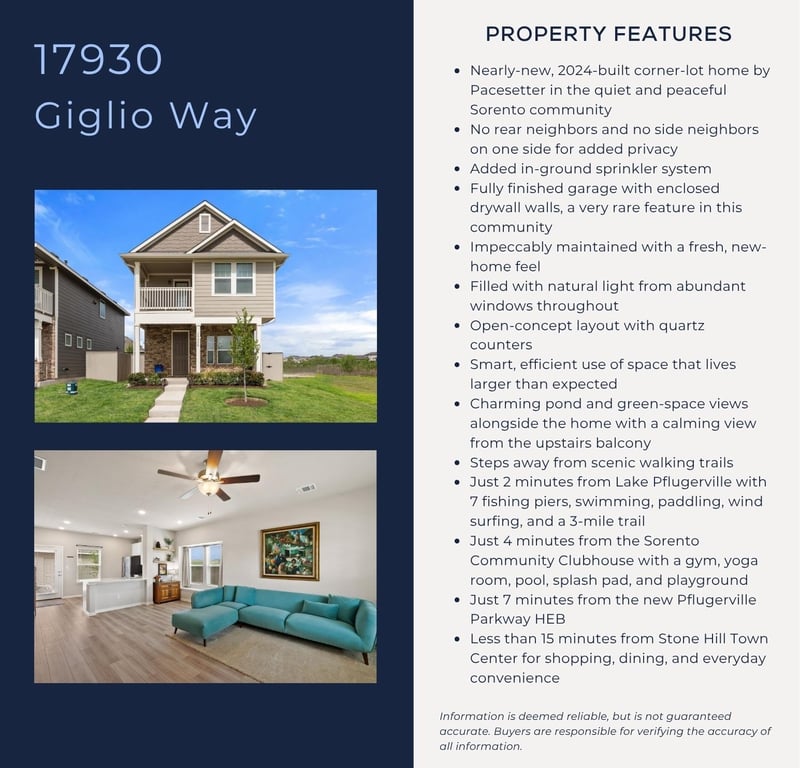 17930 Giglio Way, Pflugerville, TX 78660