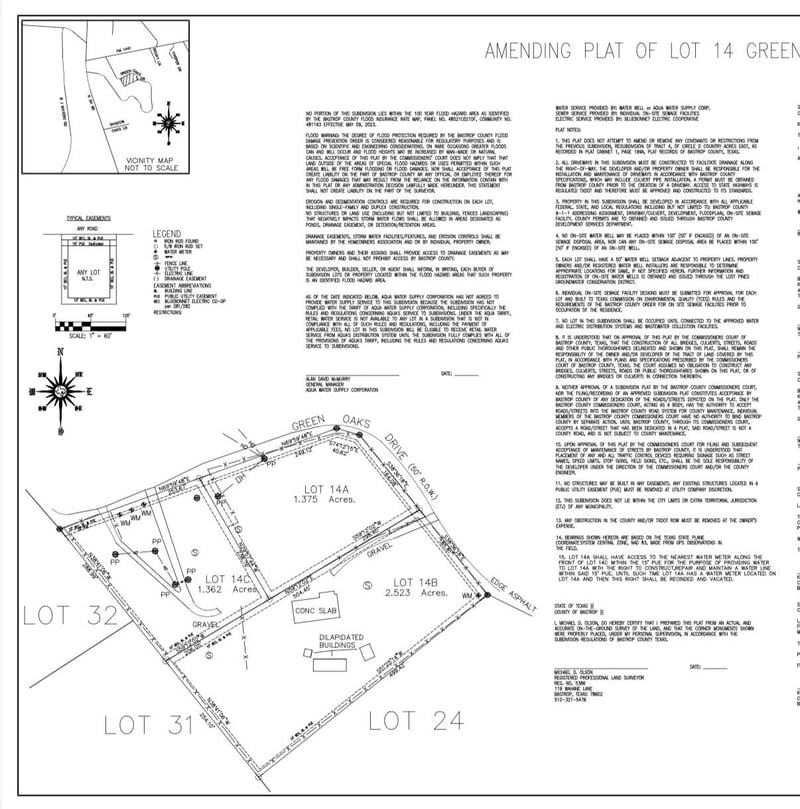 314 Green Oaks DR Lot 14-A, Bastrop, TX 78602