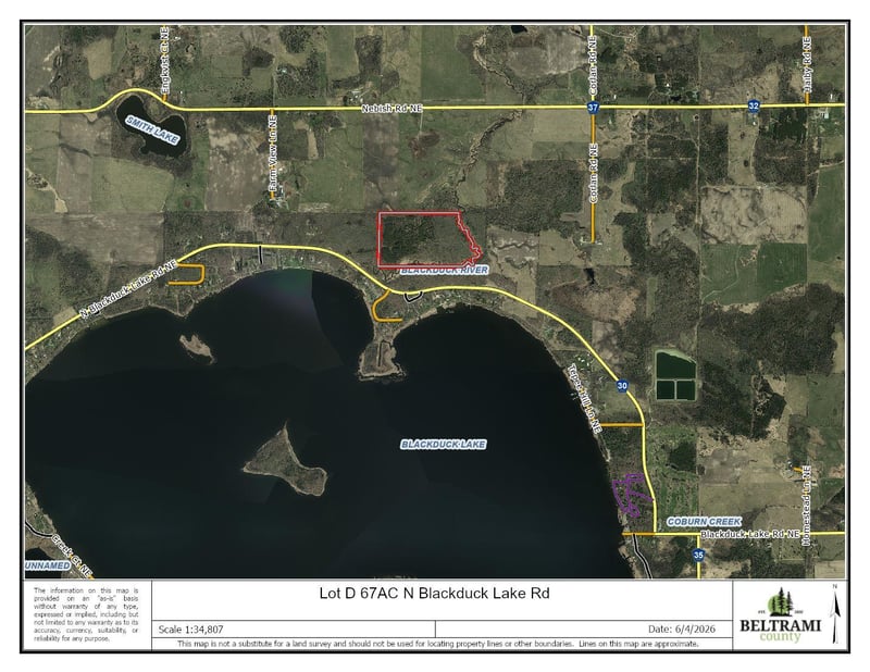 Lot D 67AC N Blackduck Lake Rd, Hines, MN 56647