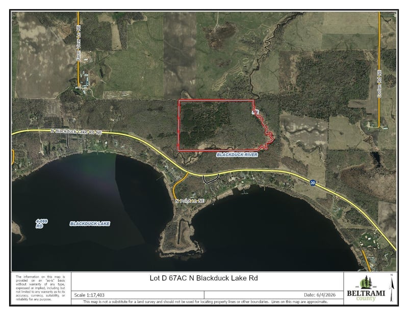 Lot D 67AC N Blackduck Lake Rd, Hines, MN 56647