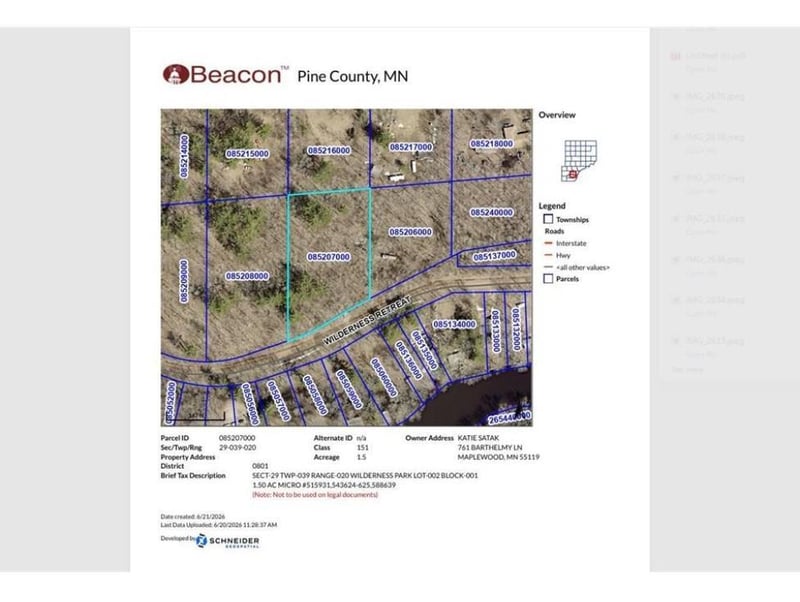 Parcel 2 Wilderness Retreat, Pine City, MN 55063
