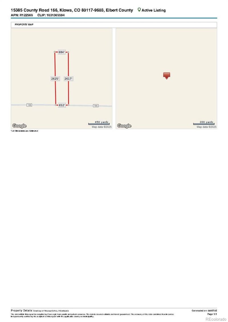 15385 County Road 166 Lot R122560, Kiowa, CO 80117