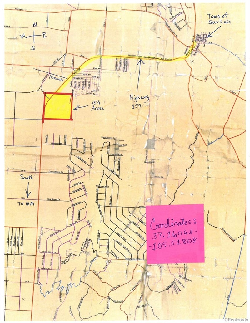 Tbd 154 Ac Vacant Land Lot SW4 of sec 1-2-73, San Luis, CO 81152