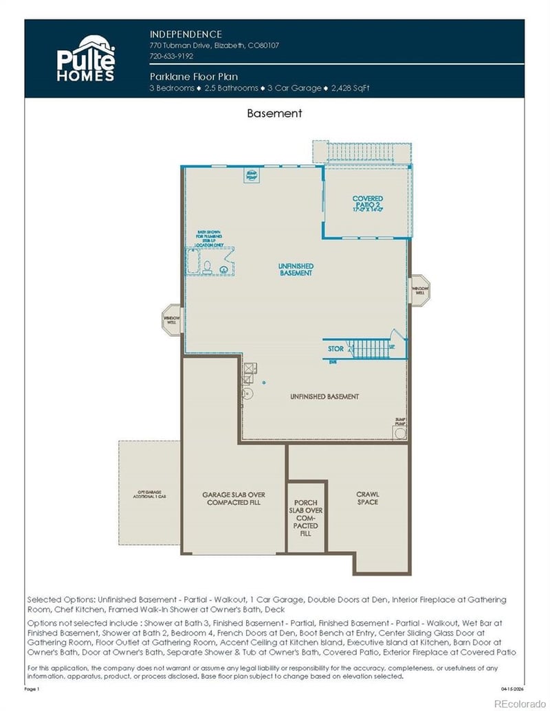 713 Pershing Point, Elizabeth, CO 80107
