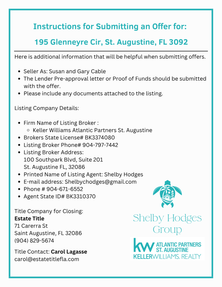 195 Glenneyre Cir, St Augustine, FL 32092