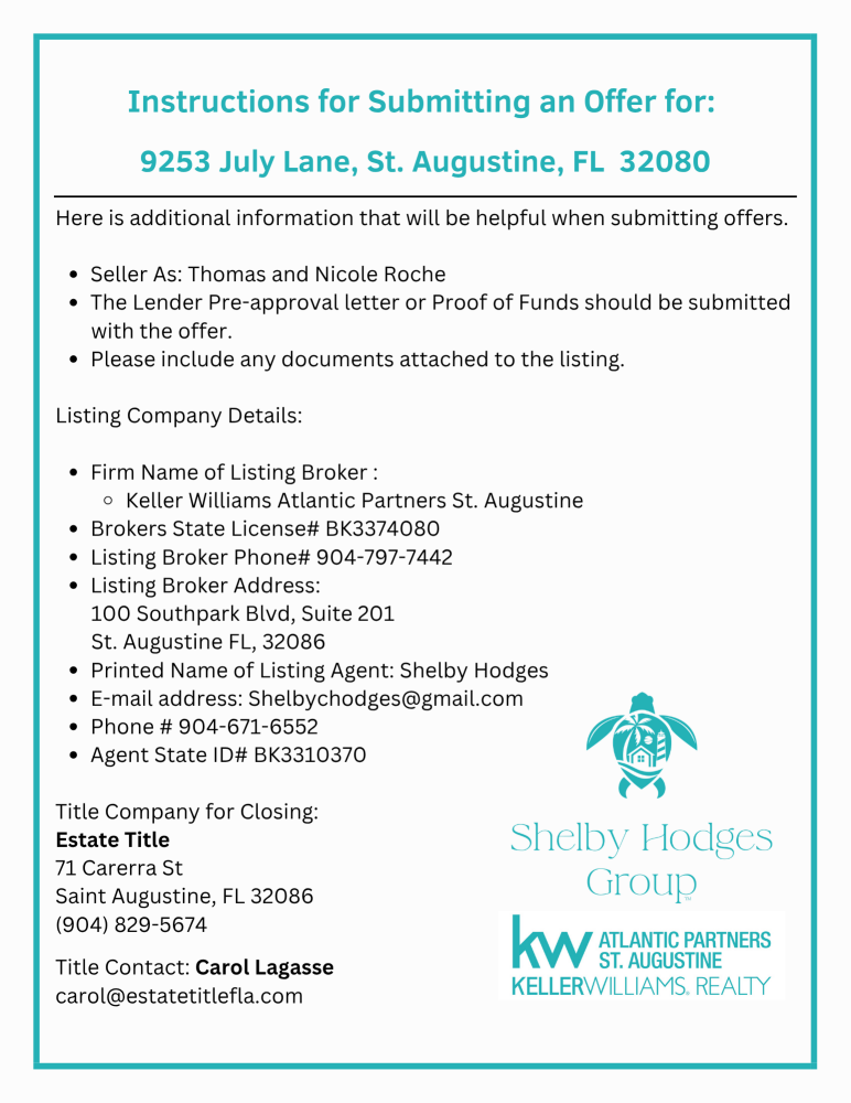 9253 July Ln, St Augustine, FL 32080