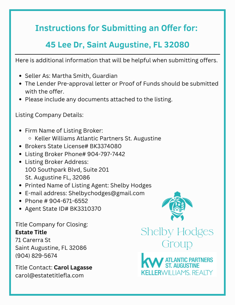 45 Lee Dr, St Augustine, FL 32080