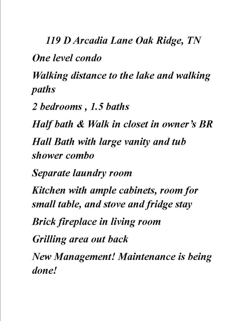 119 Arcadia Ln #Apt D, Oak Ridge, TN 37830