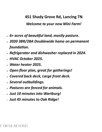 451 Shady Grove Rd, Lancing, TN 37770