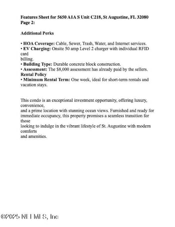 5650  1a #C218, St Augustine, FL 32080