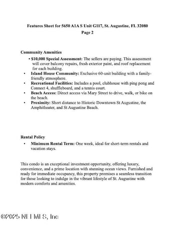 5650  1a #G117, St Augustine, FL 32080