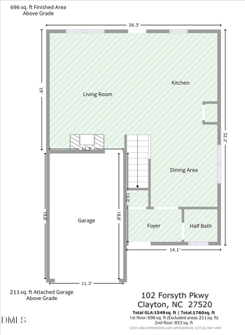 102 Forsyth Pw, Clayton, NC 27520