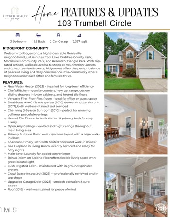 103 Trumbell Cir, Morrisville, NC 27560