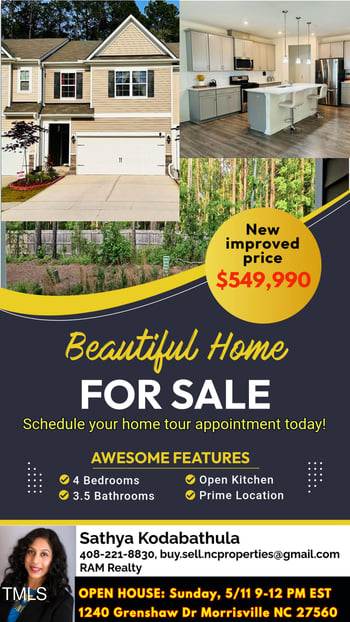 1240 Grenshaw Dr, Morrisville, NC 27560