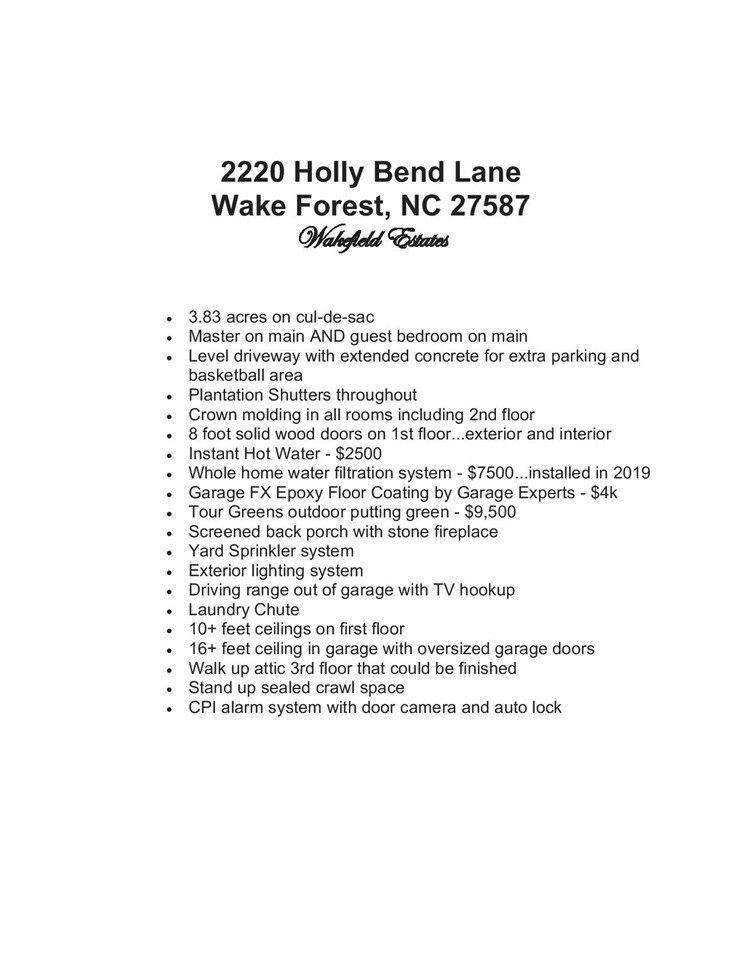 2220 Holly Bend Ln, Wake Forest, NC 27587