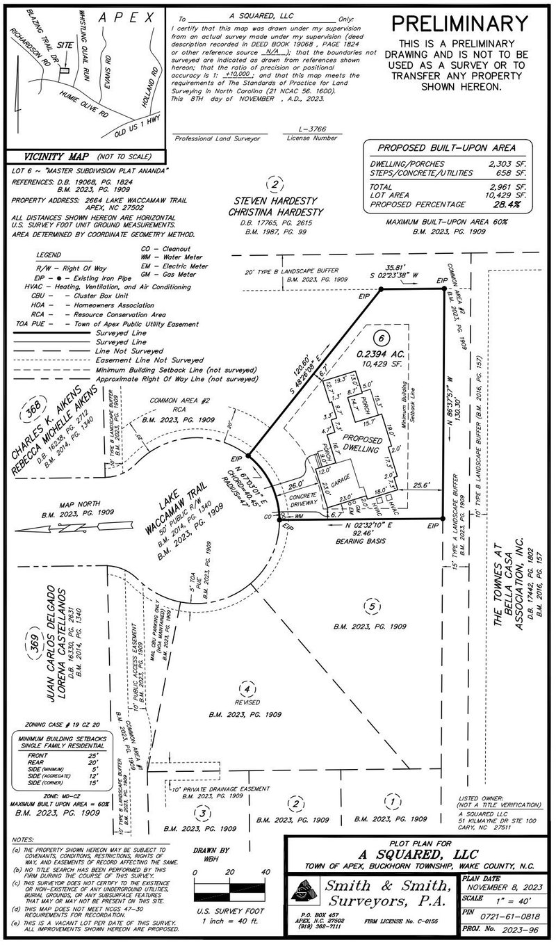 2664 Lake Waccamaw Trl Lot 6, Apex, NC 27502