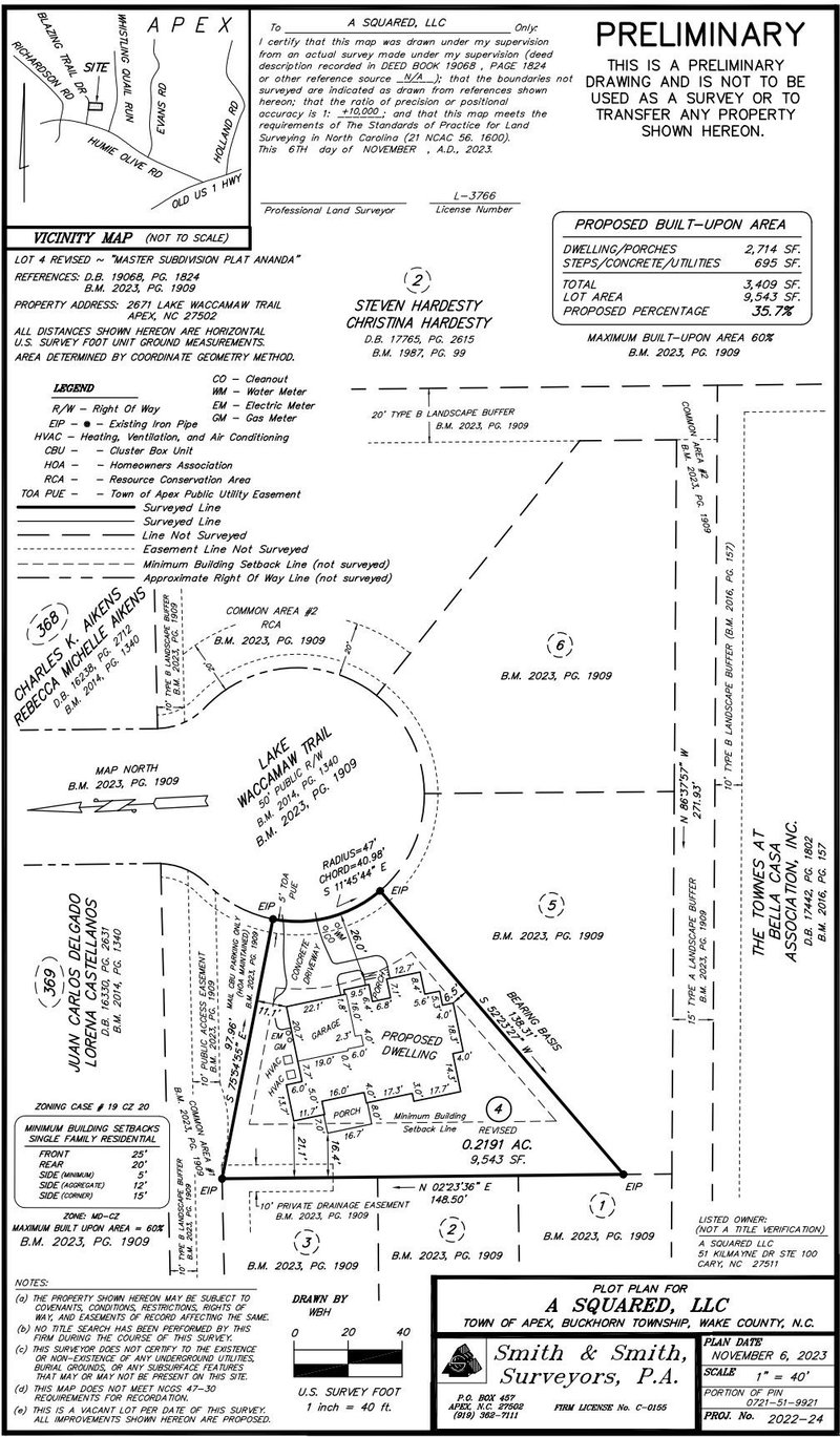 2671 Lake Waccamaw Trl Lot 4, Apex, NC 27502