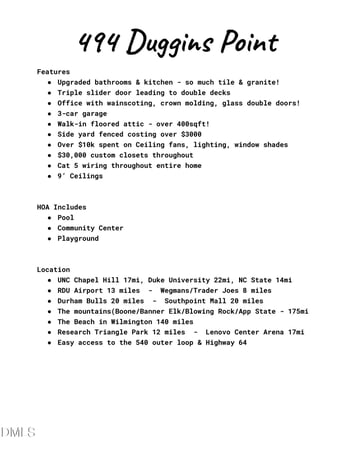 494 Duggins Point, Apex, NC 27523