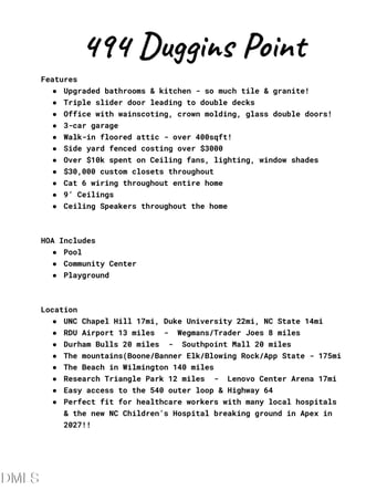 494 Duggins Point, Apex, NC 27523