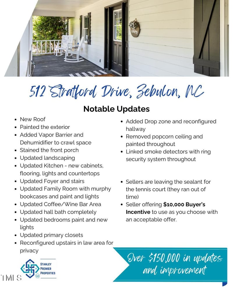 512 Stratford Dr, Zebulon, NC 27597