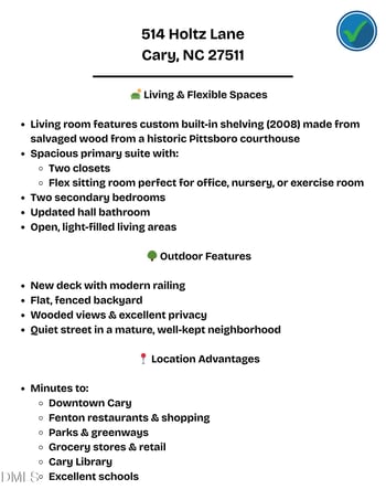 514 Holtz Ln, Cary, NC 27511