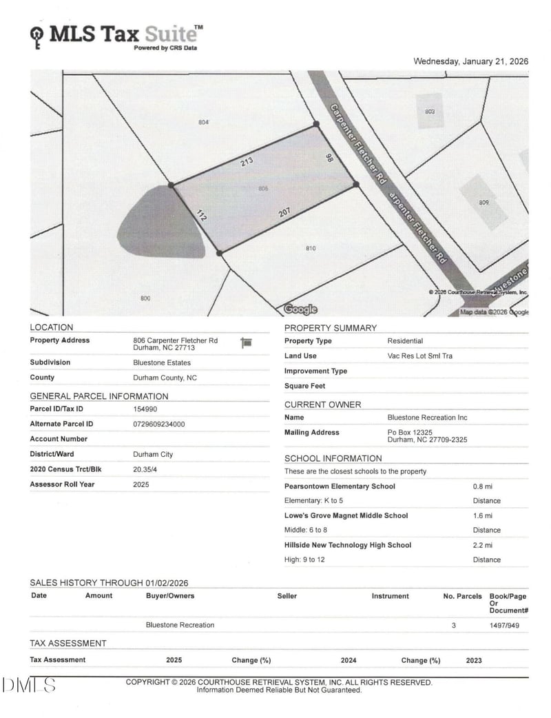 806 Carpenter Fletcher Rd Lot 6, Durham, NC 27713