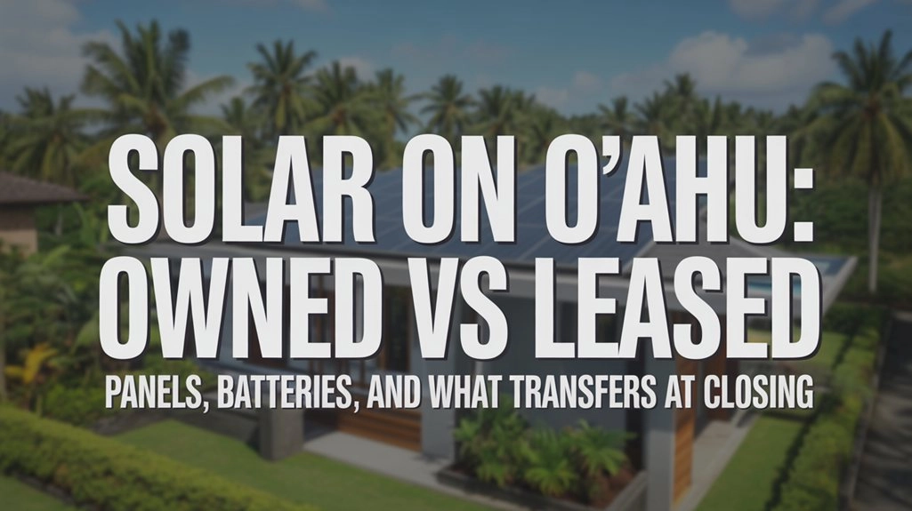 Solar on Oʻahu: Owned vs Leased Panels, Batteries, and What Transfers at Closing