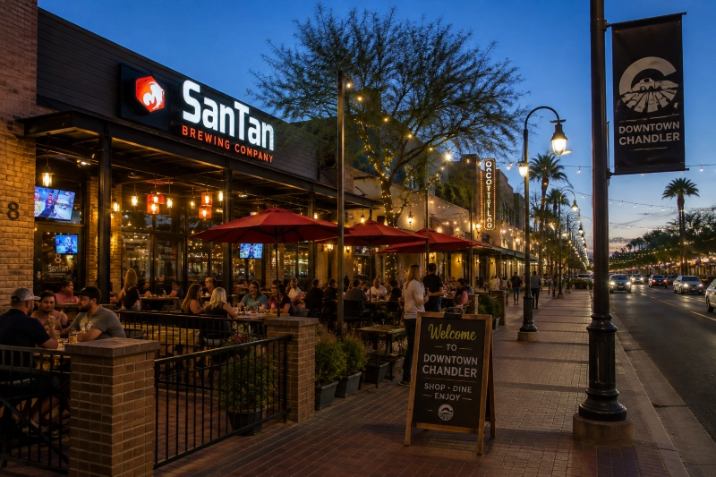 Downtown Chandler restaurants and breweries in Chandler Arizona