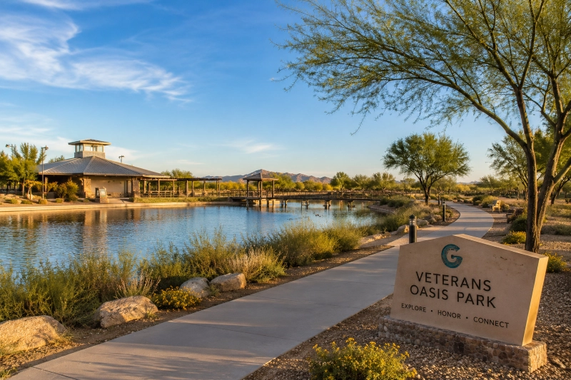 Veterans Oasis Park outdoor recreation in Chandler Arizona