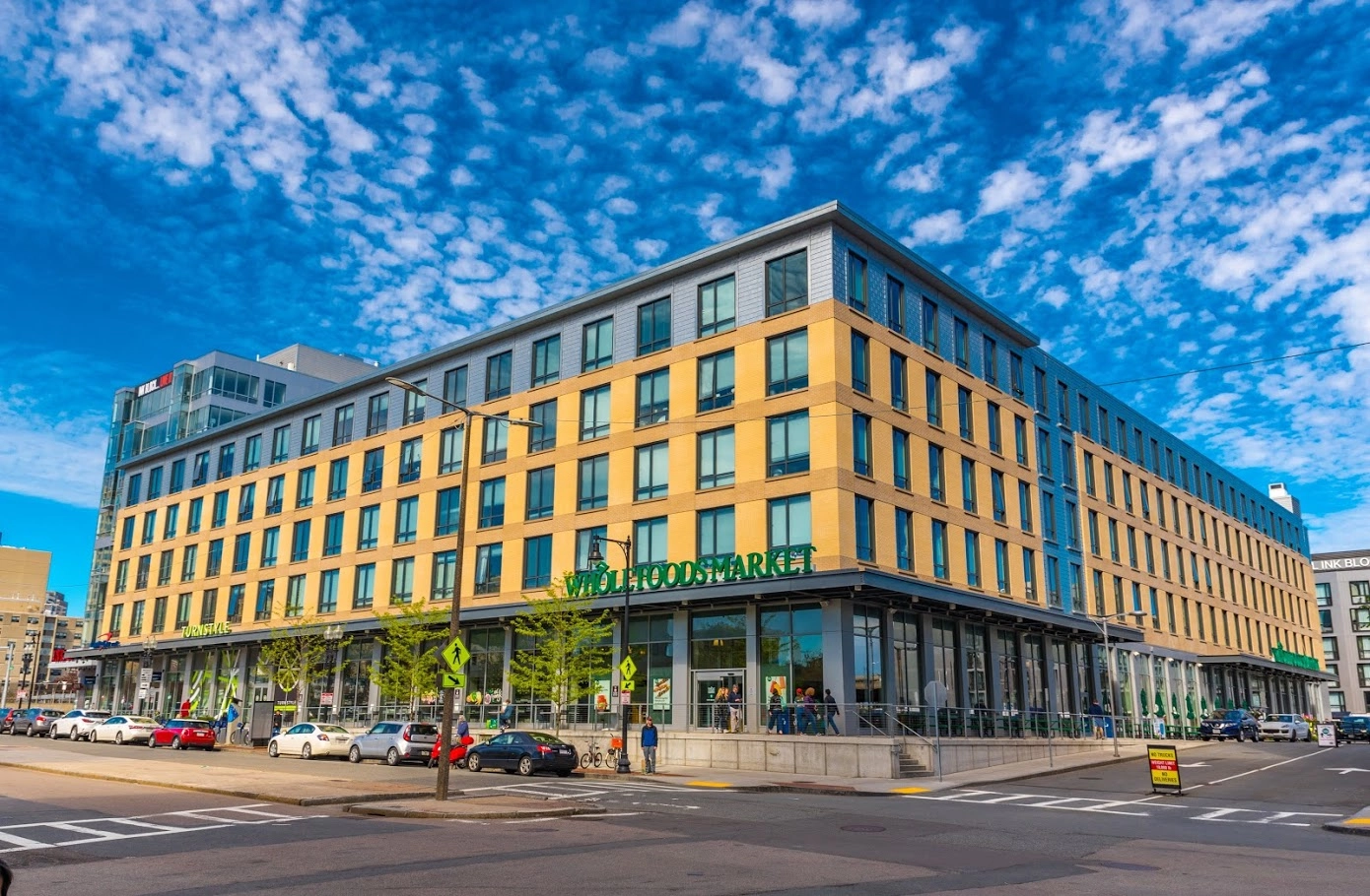 Ink Block rental buildings above Whole Foods on Harrison Avenue