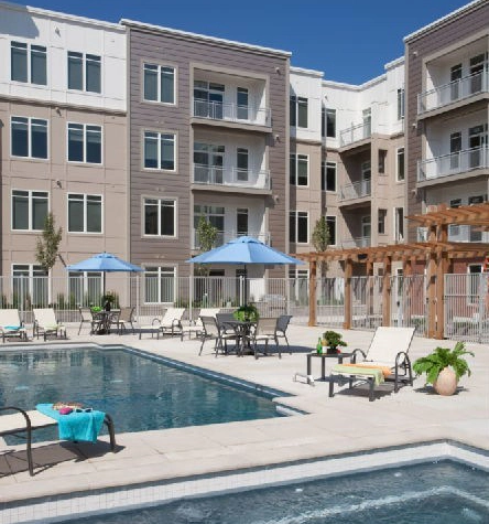 Pool courtyard at the community now known as Arcadia at Rivers Edge