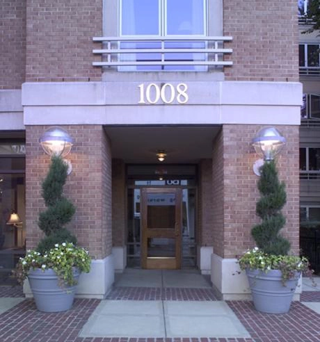 Entrance marked 1008 at the Cambridge apartment building