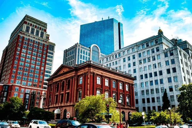 Back Bay streetscape with historic buildings and a glass tower
