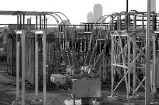 Electrical equipment and metal support structures.