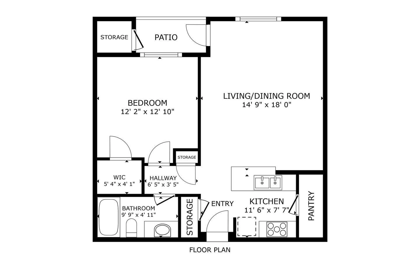 Gates of Mclean one bedroom floorplan