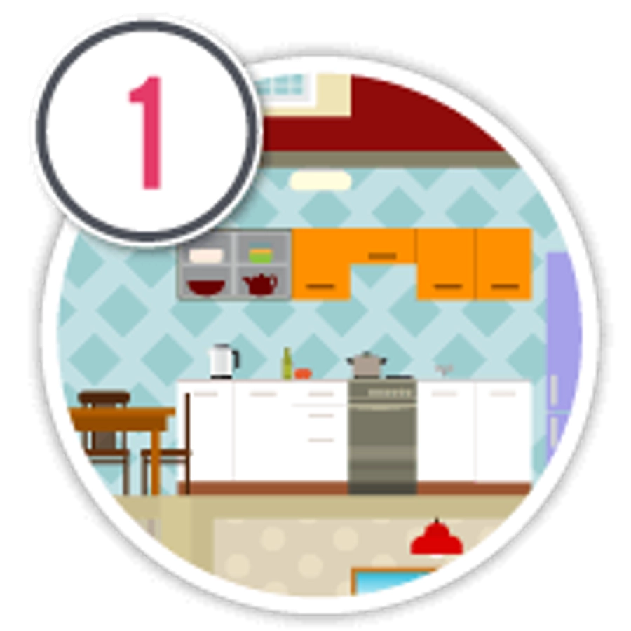 Step 1 Kitchen Counters & Sink