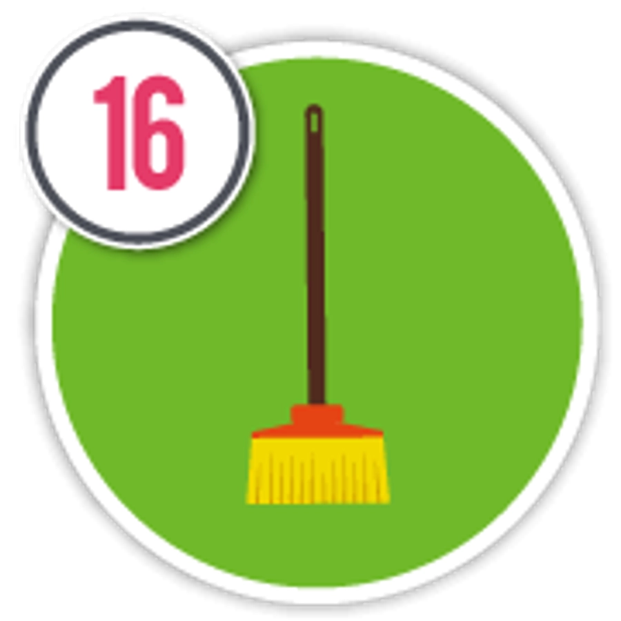 Step 16 Sweep up the Porch