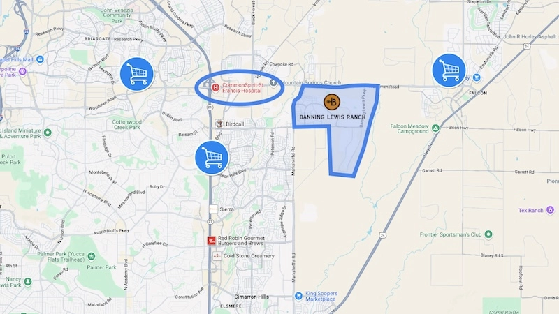 Map of Banning Lewis and Surrounding Areas