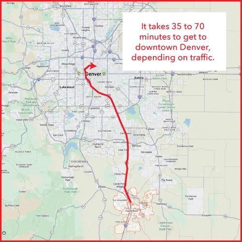 Time from Castle Rock to Downtown Denver