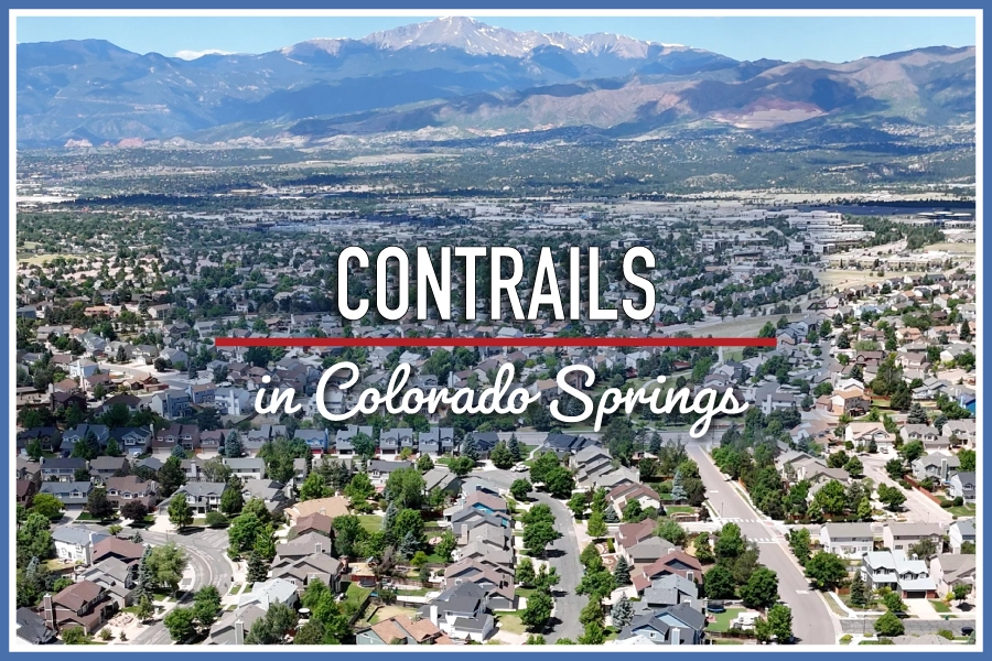 Contrails in Briargate in Colorado Springs