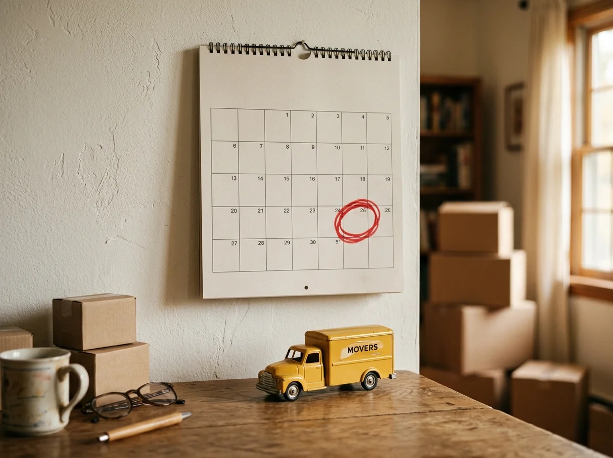 Family moving day timeline between selling one home and buying another