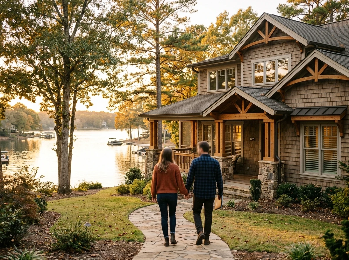 Home buyers touring a west Lake Norman property during their search