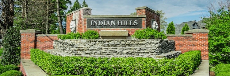 front entrance to indian hills neighborhood