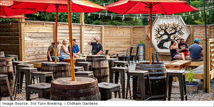 patio dining at 3rd turn Oldham Gardens