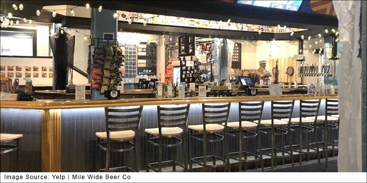 view of bar at Mile Wide Beer Co