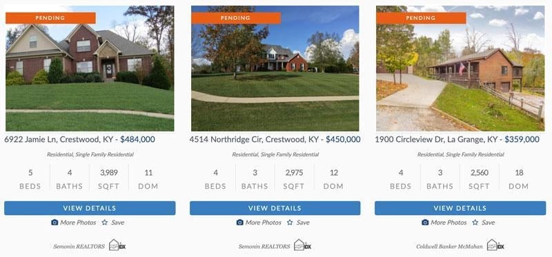 Pending status homes